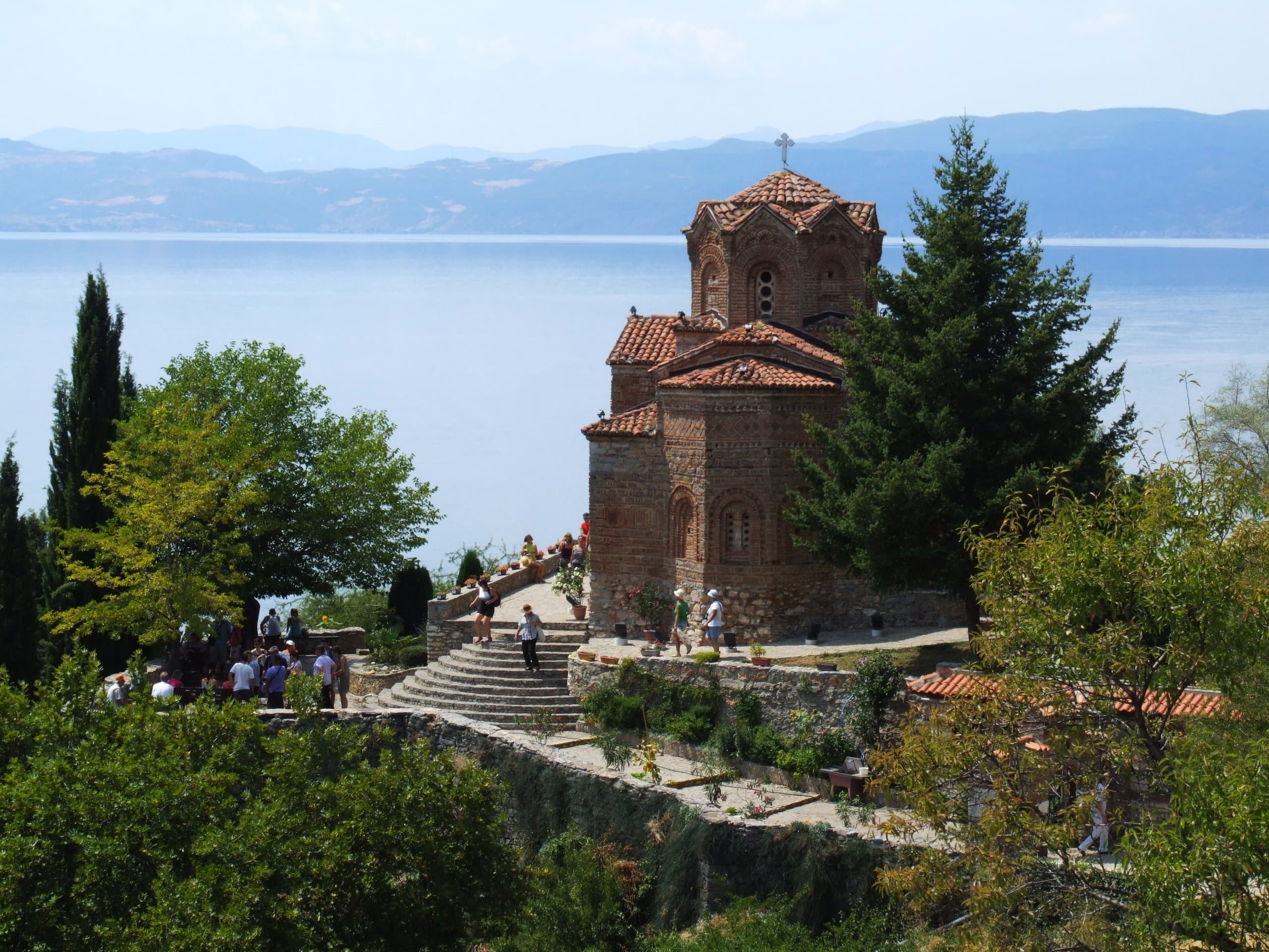 The Church of St. John at Kaneo perched on a cliff above Lake Ohrid