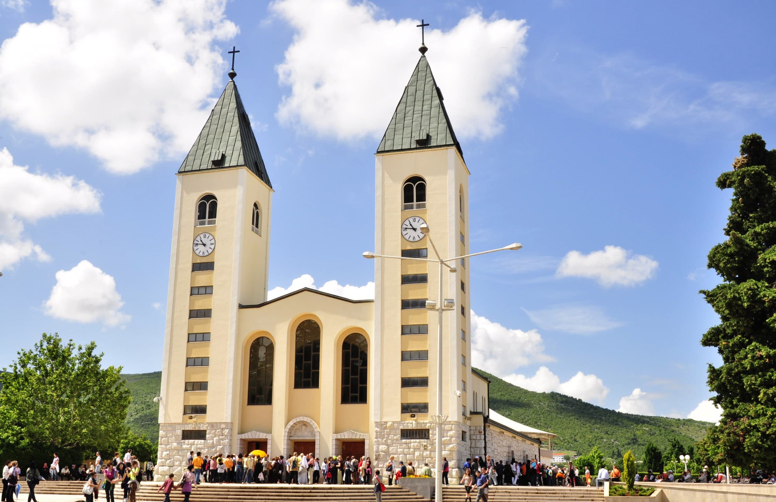 St. James Church, the twin-spired parish church at the centre of Medjugorje