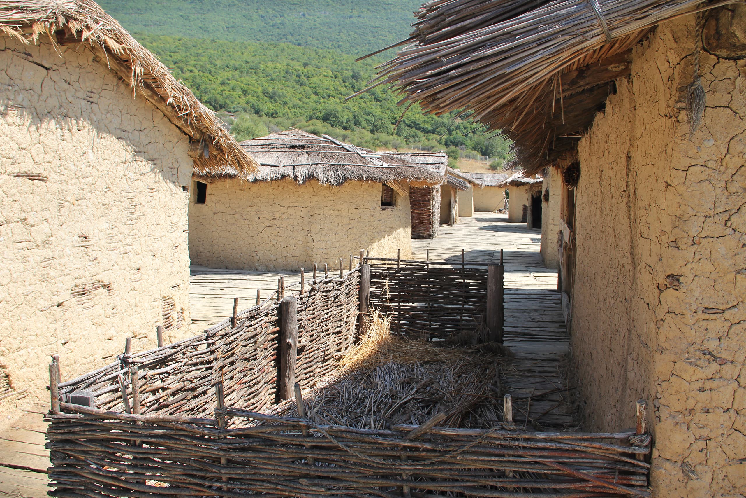 The reconstructed pile-dwelling settlement of the Bay of Bones Museum on Lake Ohrid