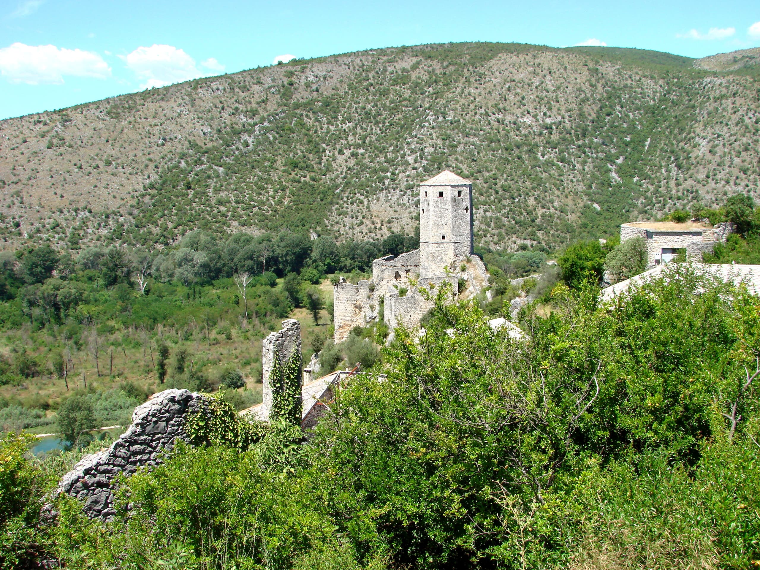 The fortified hillside village of Počitelj above the Neretva river valley