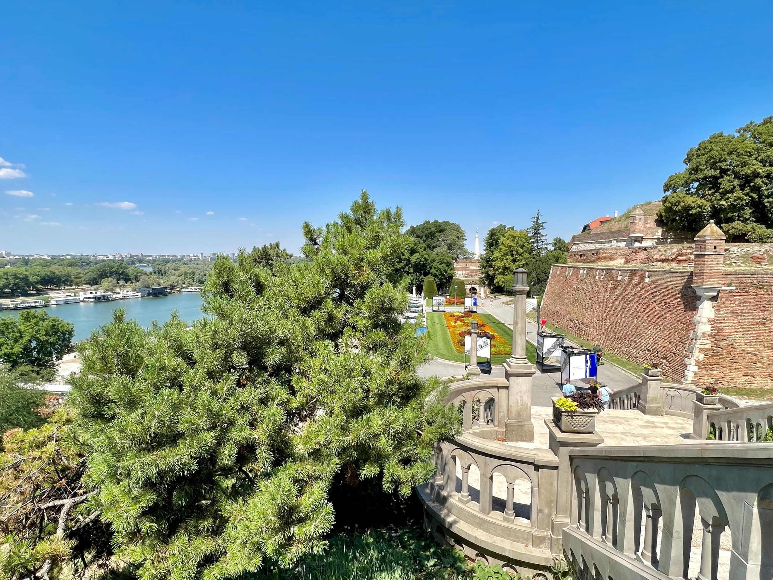 Belgrade Fortress on the ridge above the Sava and Danube river confluence