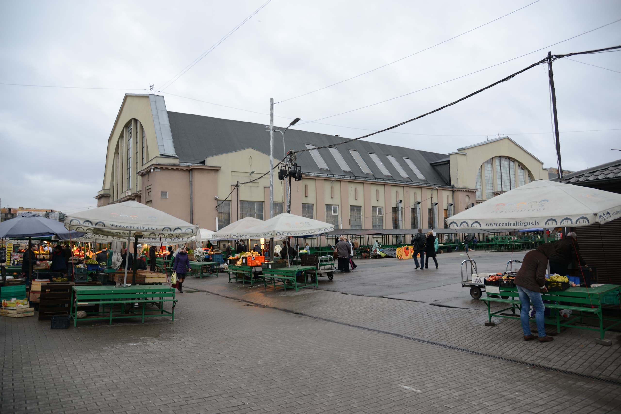 One of Riga Central Market's pavilions, built from repurposed German Zeppelin hangar frames